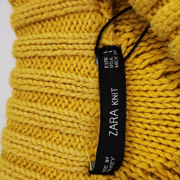 Zara Mustard Yellow Cable Knit Sweater. Size L - Picture 3 of 8